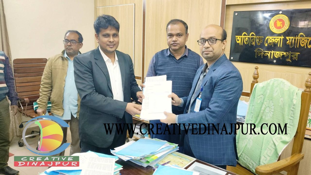 দিনাজপুর-৬ আসনে স্বতন্ত্র প্রার্থী হিসেবে মনোনয়নপত্র সংগ্রহ করলেন অ্যাডভোকেট শাওনেয়াজ ফিরোজ শুভ