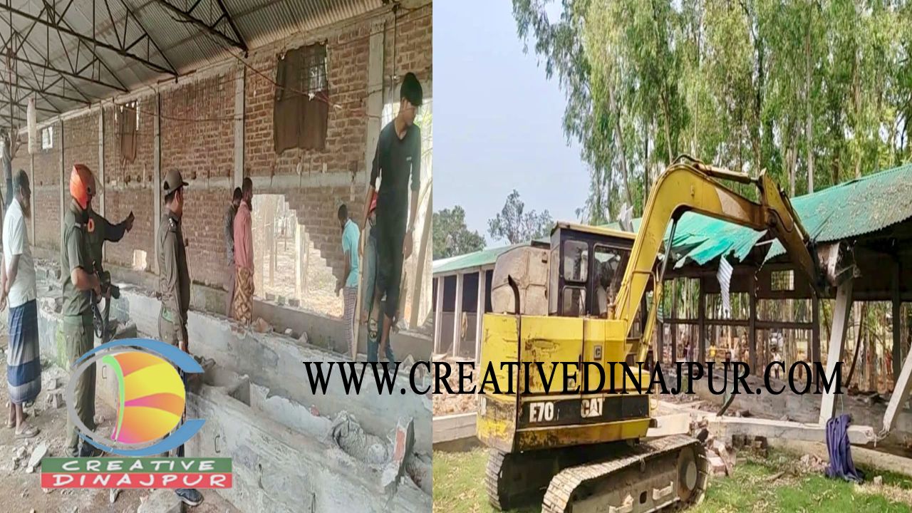 দিনাজপুরের নবাবগঞ্জে বনের জায়গা দখলমুক্ত করে বৃক্ষরোপণ