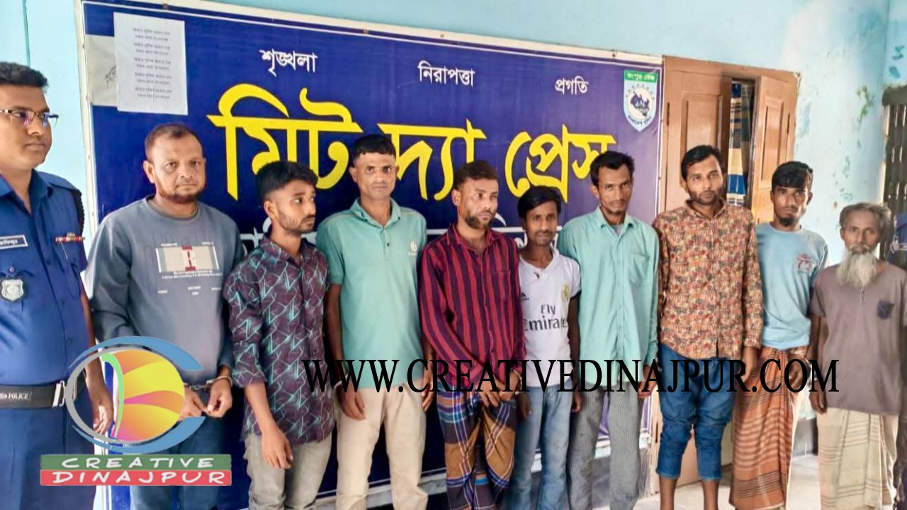 হিলিতে পুলিশের বিশেষ অভিযানে মাদক ব্যবসায়ী সহ বিভিন্ন মামলায় ৯জন গ্রেফতার