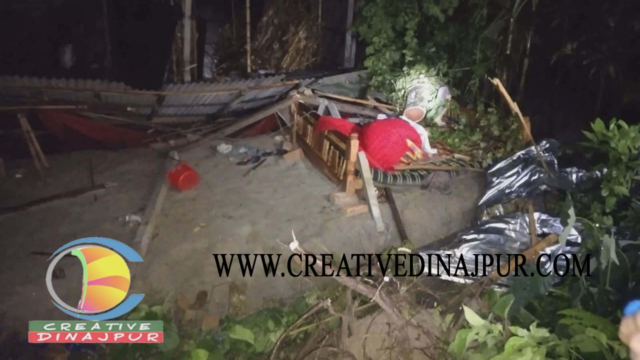 বীরগঞ্জে কালবৈশাখী ঝড়ের তাণ্ডবে ব্যাপক ক্ষয়ক্ষতি, নারীর মৃত্যু