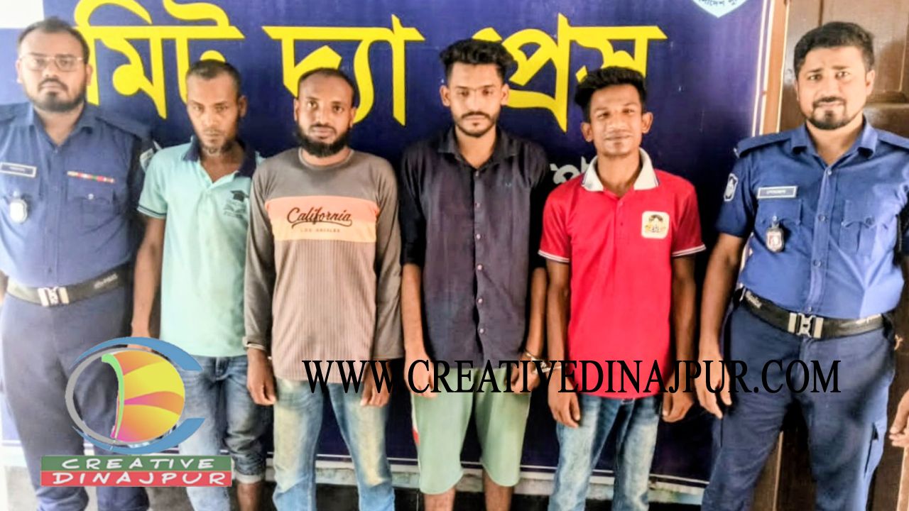 হিলিতে পুলিশি অভিযানে মাদক ও ভ্রাম্যমাণ আদালতে সাজাপ্রাপ্ত আসামি গ্রেপ্তার ৪