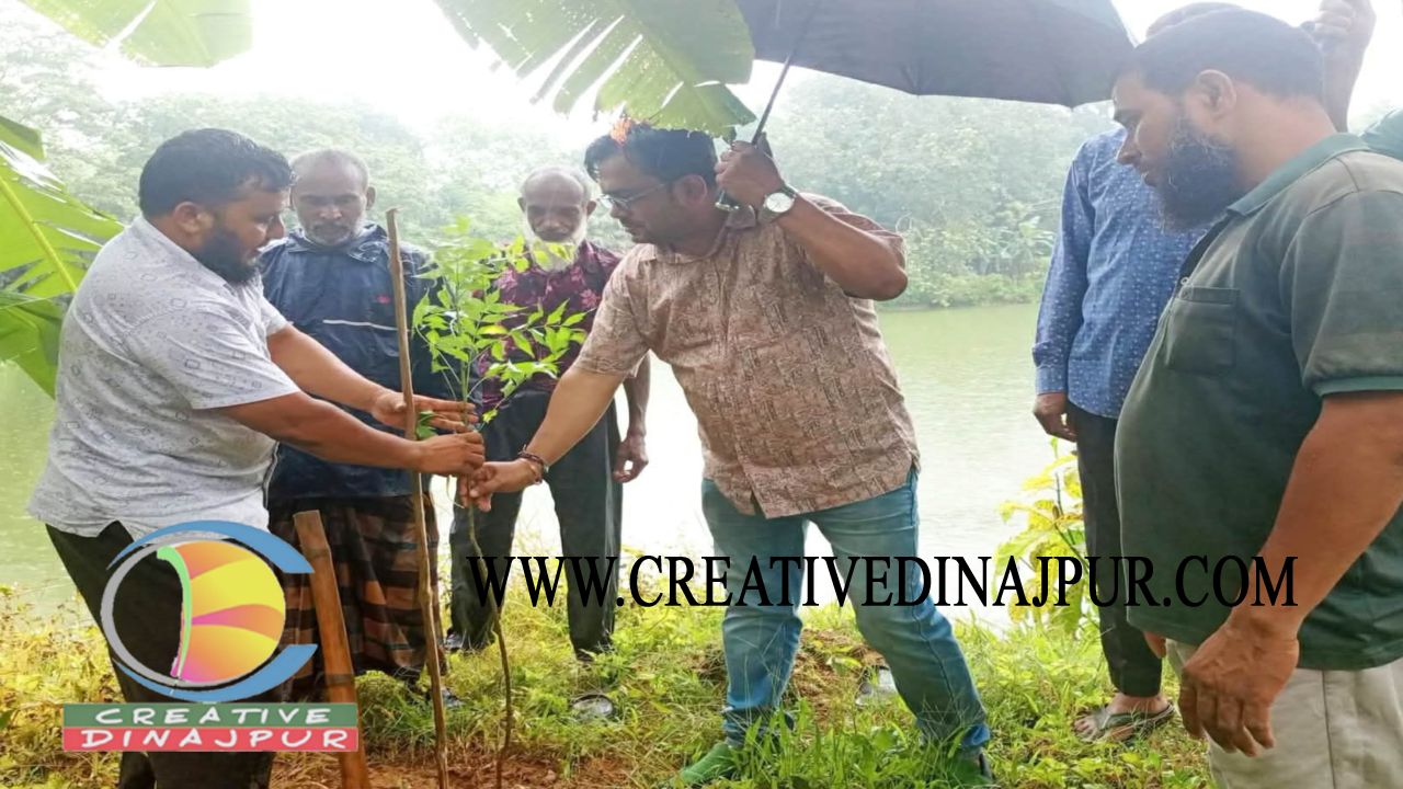 বৈরী আবহাওয়া উপেক্ষা করে বৃক্ষরোপণ করলেন ডাঃ তরুণ কুমার