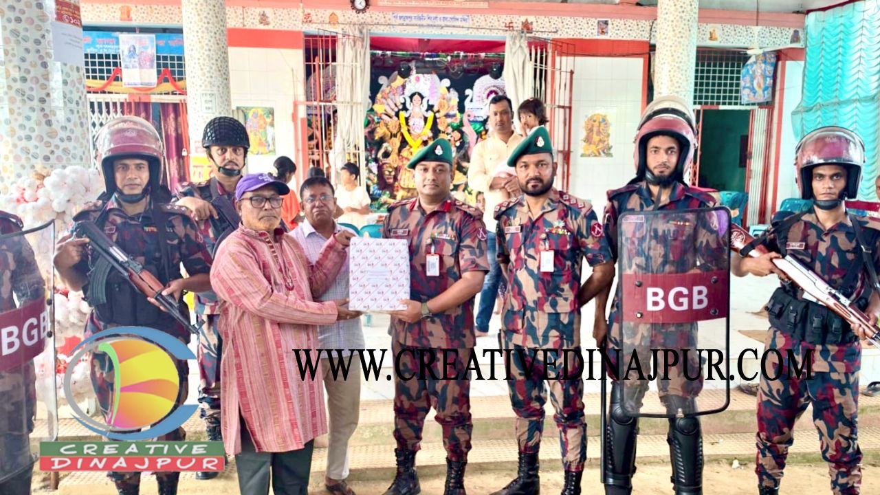দূর্গাপূজার সার্বিক নিরাপত্তা নিশ্চিতে ফুলবাড়ী-২৯ বিজিবির ১০ প্লাটুন সদস্য মোতায়েন